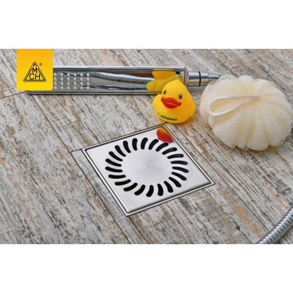 Трап MCH с нижним сливом универсальный DN40 решетка нерж. 122x122 (г/з+с/з)