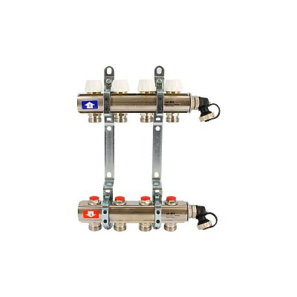 Коллекторная группа Uni-Fitt 7 отводов 1"х3/4" с балансировочными и термостатическими вентилями