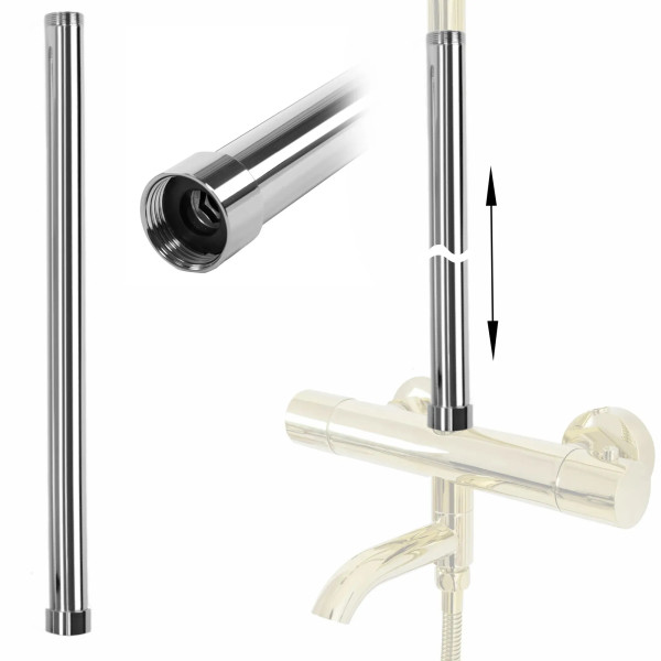 Удлинитель душевой стойки Rea 50 см Chrom (Tom, Soul, Aldi, Bliss, Santos, Roger, Lungo с термостатом, Luis, Vigo) (REA-K0881)
