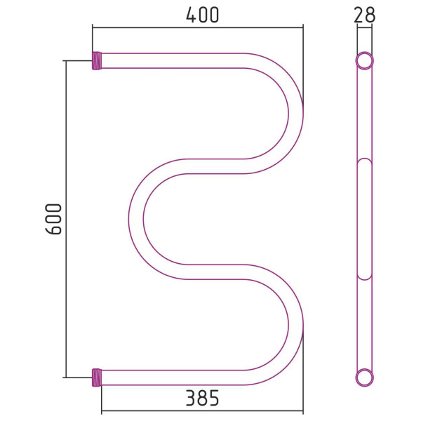 Полотенцесушитель водяной Стилье М-образный 600х400 резьба-сгон 1 хром (00004-6040) Полотенцесушитель водяной Стилье М-образный 600х400 резьба-сгон 1 хром (00004-6040)