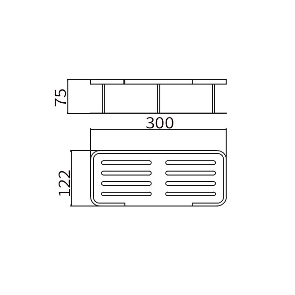Полка Fashun настен нерж хром (A5336)