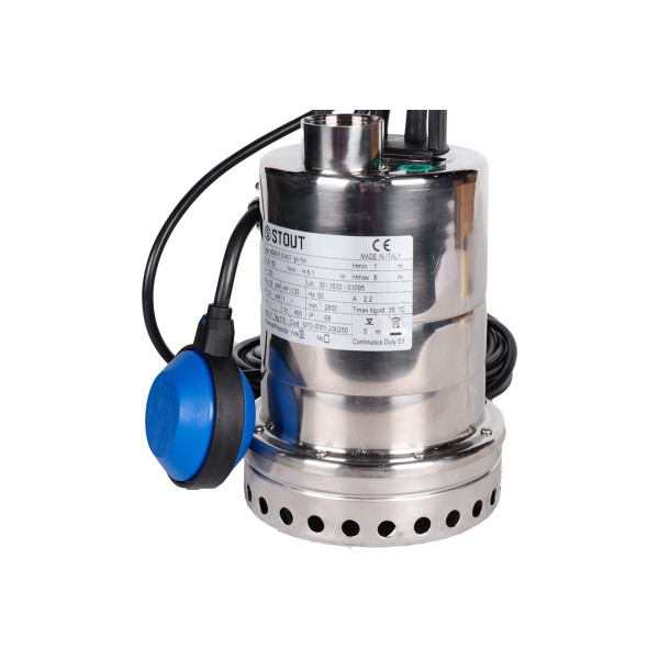 Насос дренажный Stout с поплавком, кабель 10 м, 230V, Q=150 л/мин, H=8 м SPD-0001-200250 Насос дренажный Stout с поплавком, кабель 10 м, 230V, Q=150 л/мин, H=8 м SPD-0001-200250