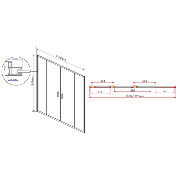 Душевая дверь Vincea Garda VDS-1G2 1700х1900 стекло прозрачное, профиль хром (VDS-1G2170CL) Душевая дверь Vincea Garda VDS-1G2 1700х1900 стекло прозрачное, профиль хром (VDS-1G2170CL)
