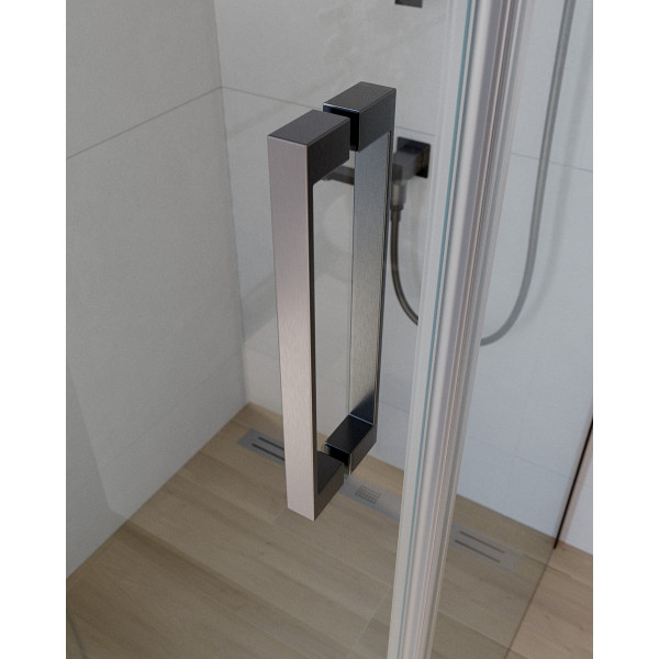 Душевой уголок Cezares Slider 80x100x195 стекло прозрачное, профиль оружейная сталь (SLIDER-AH-1-100-80/90-C-GM)