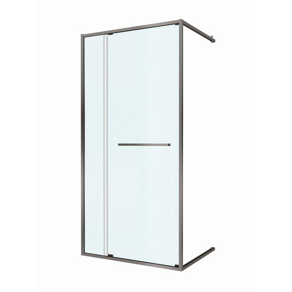 Душевая дверь Cezares Lux 100x195 стекло прозрачное, профиль оружейная сталь (LUX-B-FS-11-100-C-GM)