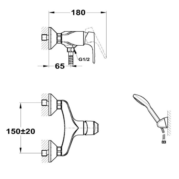 Смеситель для душа Mofem Jun Evo 402 с душевым комплектом (153-0047-00) Смеситель для душа Mofem Jun Evo 402 с душевым комплектом (153-0047-00)