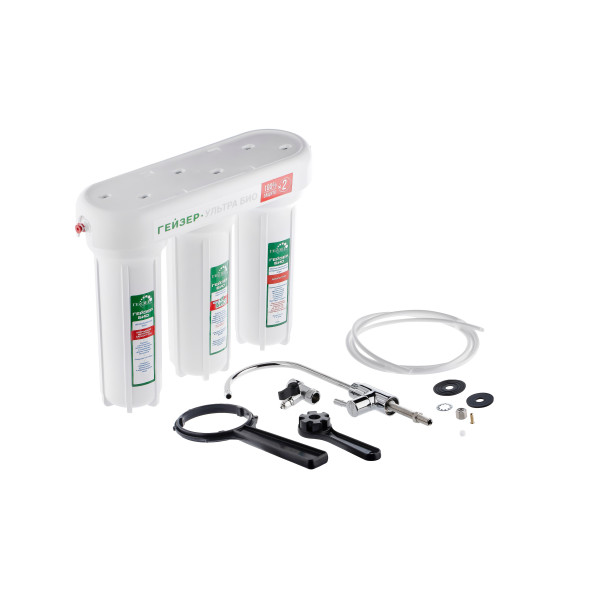 Фильтр под мойку Гейзер Ультра Био 441 с краном (для железистой воды) (18052) Фильтр под мойку Гейзер Ультра Био 441 с краном (для железистой воды) (18052)