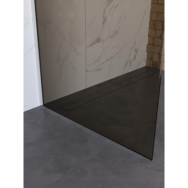 Душевое ограждение BelBagno Uno 100x200 стекло тонированное бронзовое, профиль хром глянцевый (UNO-L-1-TB-100-BR-Cr)