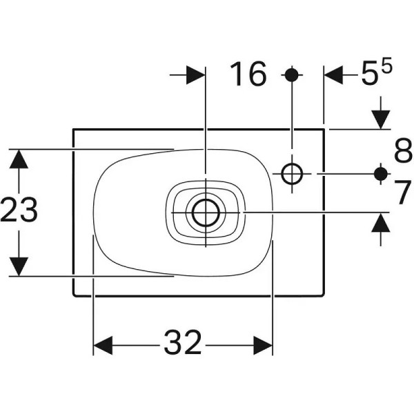 Раковина подвесная Geberit Citterio 45х30 с отверстием под смеситель справа, без перелива, KeraTect, белая (500.541.01.1) Раковина подвесная Geberit Citterio 45х30 с отверстием под смеситель справа, без перелива, KeraTect, белая (500.541.01.1)