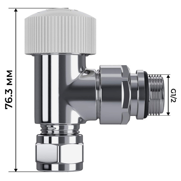 Комплект термостатический угловой 1/2"х15 мм Royal Thermo Design Pro М30х1,5 (Хром) (RATVXU11215CH) Комплект термостатический угловой 1/2"х15 мм Royal Thermo Design Pro М30х1,5 (Хром) (RATVXU11215CH)