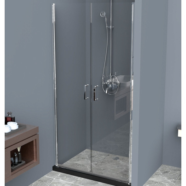 Душевая дверь BelBagno Uno 90x190 стекло прозрачное, профиль хром (UNO-B-2-90-C-Cr)