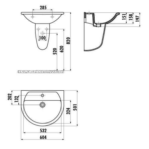 Раковина подвесная Creavit Selin белая (SL060-00CB00E-0000)