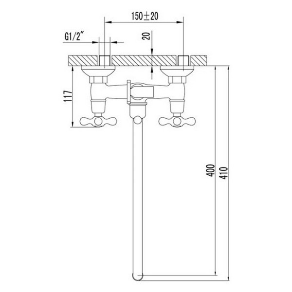 Смеситель для ванны и душа Melodia Galateo с душевым гарнитуром (MDV 40241)