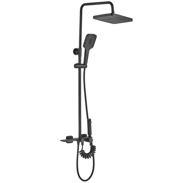 Душевая система на четыре режима Rea Helix Black mat (REA-P6618)