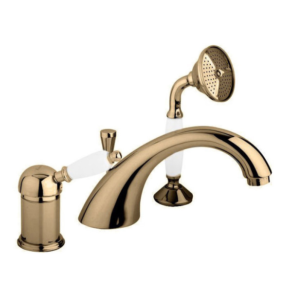 Смеситель для ванны и душа Cezares бронзовый, ручка белая (ELITE-BVDM-02-Bi) Смеситель для ванны и душа Cezares бронзовый, ручка белая (ELITE-BVDM-02-Bi)