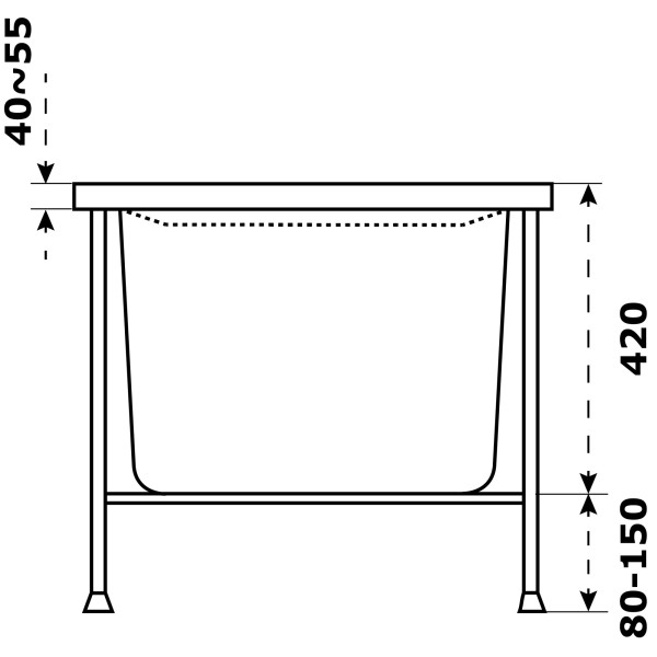 Ванна акриловая Azario Бали 160x70x45 белая (БАВ0102)