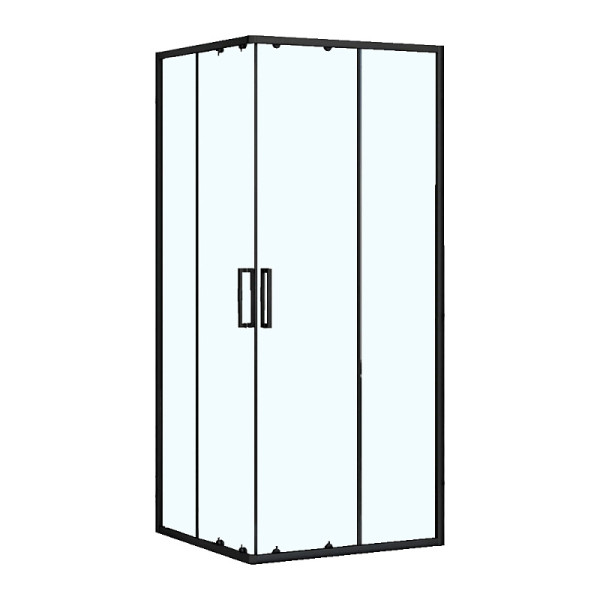 Душевой уголок Loranto Neo 100x100x190 стекло прозрачное, профиль черный, без поддона (CS-21809B-100)