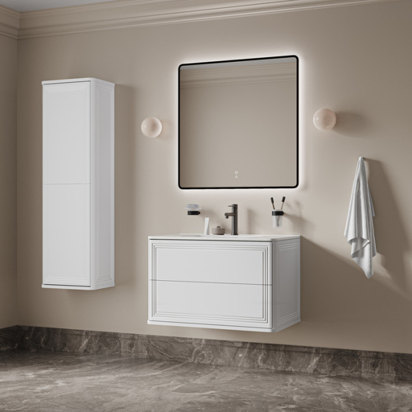 Тумба с умывальником подвесная Iddis Oxford Neo 80 см белый подходит умыв. 0108000i28 (OXN80W0i95K)