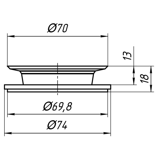 Прокладка 2-х сторонняя бабочка АНИ (под горловину диаметром 65 мм.) АНИ пласт (M080)