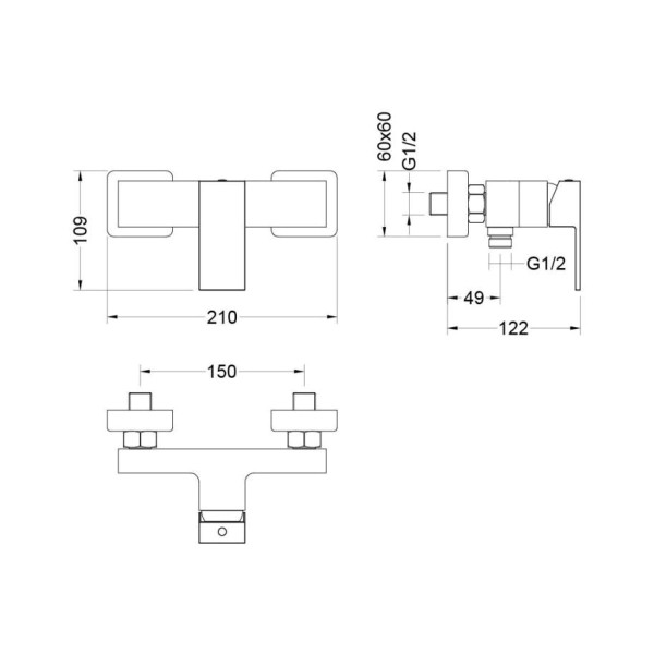 Смеситель для душа Aquatek Либра черный матовый (AQ1660MB)