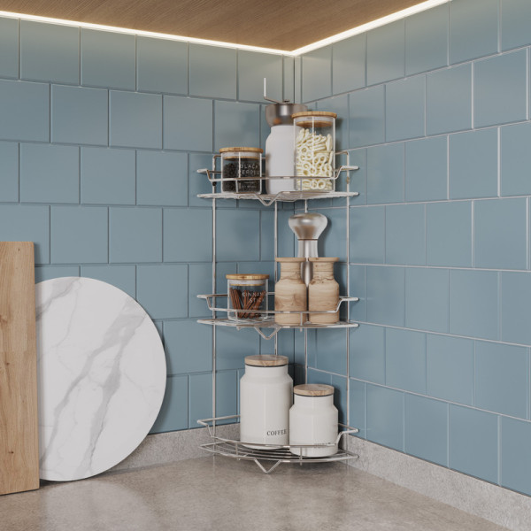 Полка для ванной комнаты Milardo Grid 25,5x25,5x55,8 хром (GRICC3CM44)