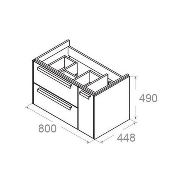 Тумба подвесная Roca Lago 80x44,8x49 светлый дуб (857296444)