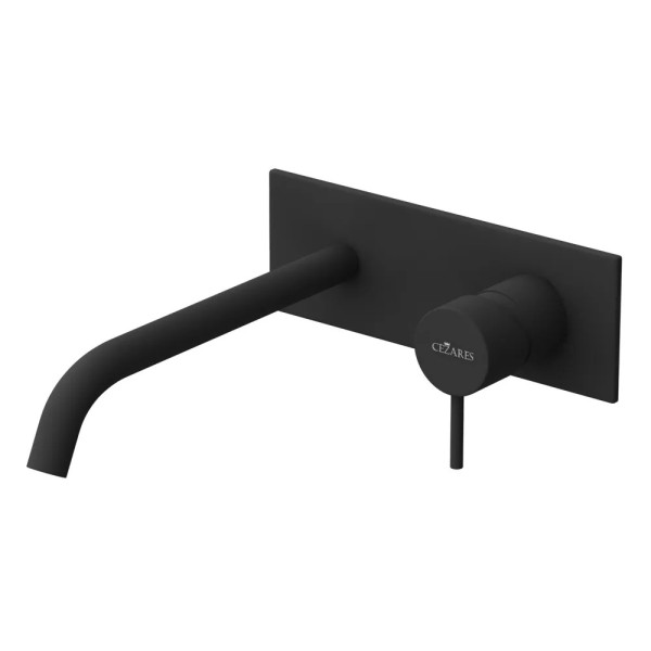 Смеситель для раковины встраиваемый Cezares Leaf черный матовый (LEAF-BLI1-L-NOP)