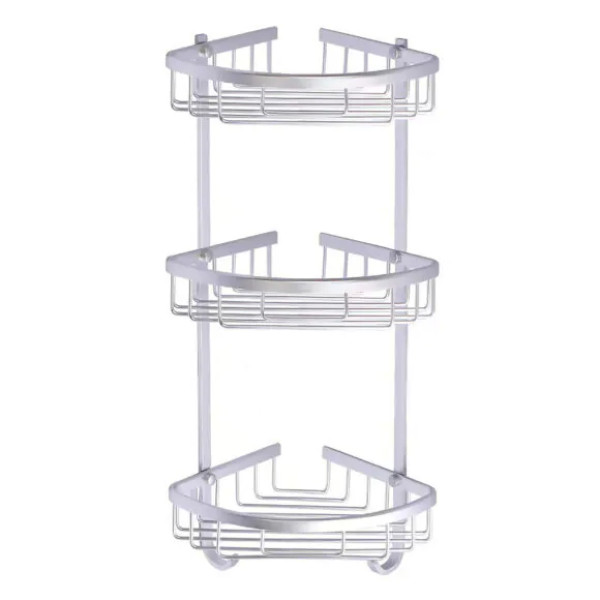 Полка угловая трехэтажная матовый хром Azario (AZ-814-3)