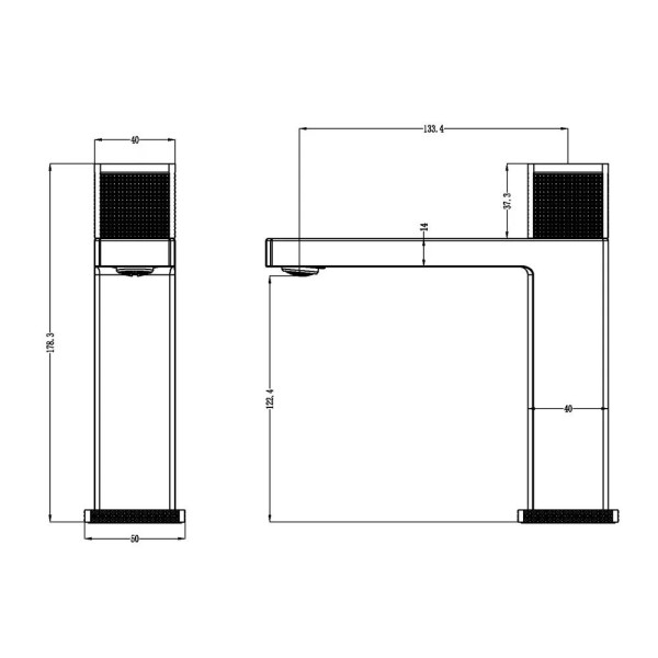 Смеситель для раковины Boheme QUAD BRB (брашированная бронза) (159-BRB)