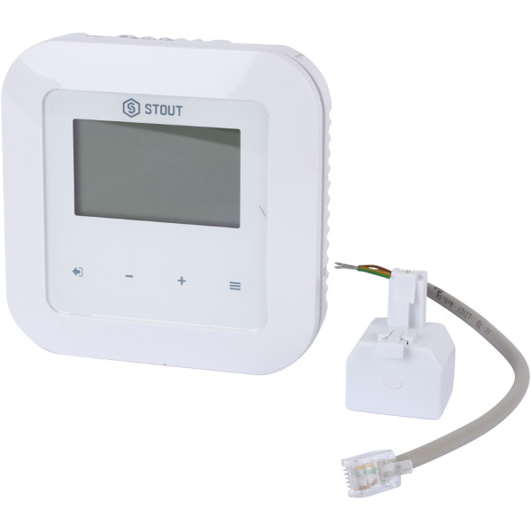 Терморегулятор Stout gроводной комнатный RI-1 с RS-связью (STE-0101-001007) Терморегулятор Stout gроводной комнатный RI-1 с RS-связью (STE-0101-001007)