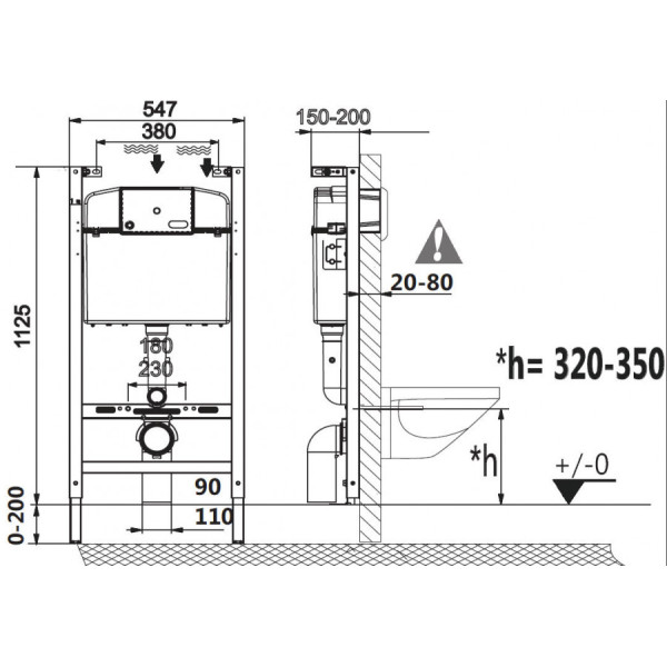 Инсталляция для унитаза Roca Active B черный (7.8901.1.101.B)