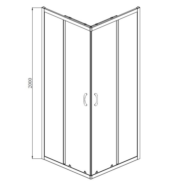 Душевой уголок Azario 100х100х200 стекло прозрачное, профиль черный (AZ-ND1142 1000 Black)