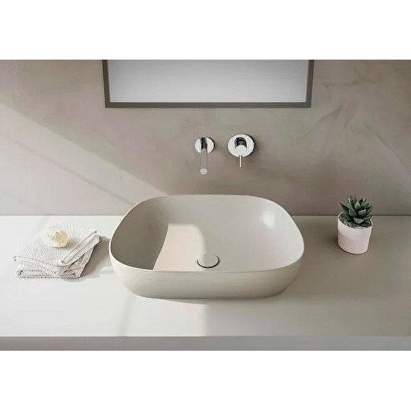 Раковина накладная Vitra Outline Recycled 63x42 без перелива матовый тауп (7993B066-0016)