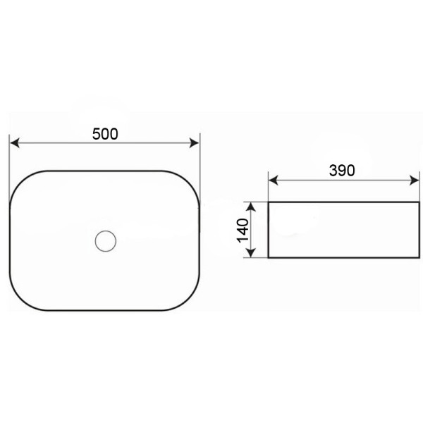 Раковина накладная Azario 50x39x14 белая (AZ-2195)