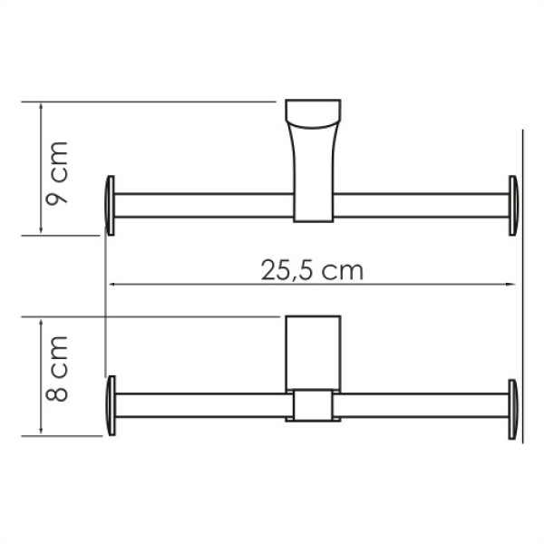 Держатель туалетной бумаги, двойной Leine хром (K-5096D)