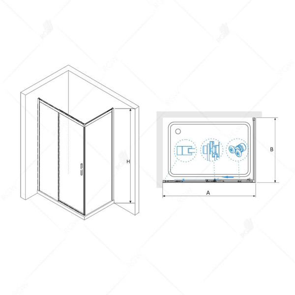 Душевой уголок RGW Leipzig 170x90 стекло прозрачное, профиль черный (341241179-014)