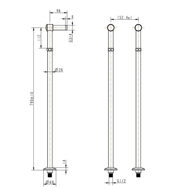 Держатель для напольного смесителя Boheme Medici бронзовый (601)