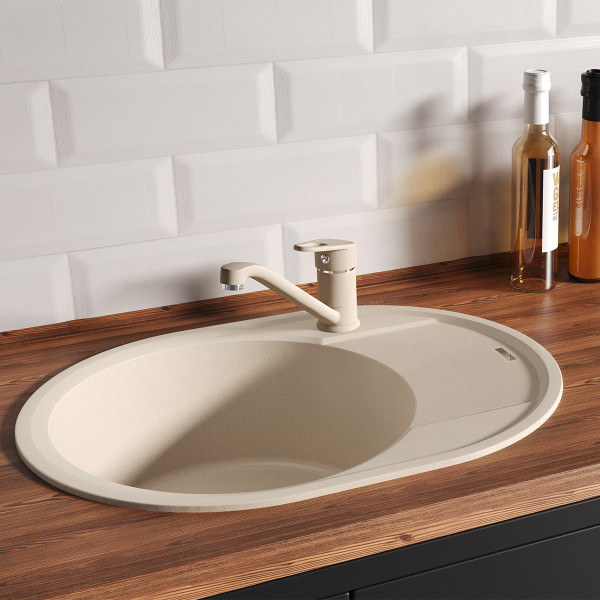 Мойка для кухни врезная Lemark Lacha 620 620x470 бежевый (9910050)