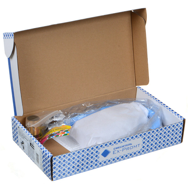 Смеситель для кухни Ex-promt Kitchen с гибким изливом, хром (Ex125.4-11 light blue) Смеситель для кухни Ex-promt Kitchen с гибким изливом, хром (Ex125.4-11 light blue)