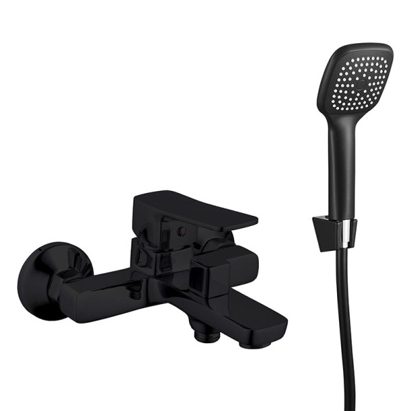 Смеситель для ванны и душа Melodia Etude с душевым гарнитуром черный (MDV30040bk)