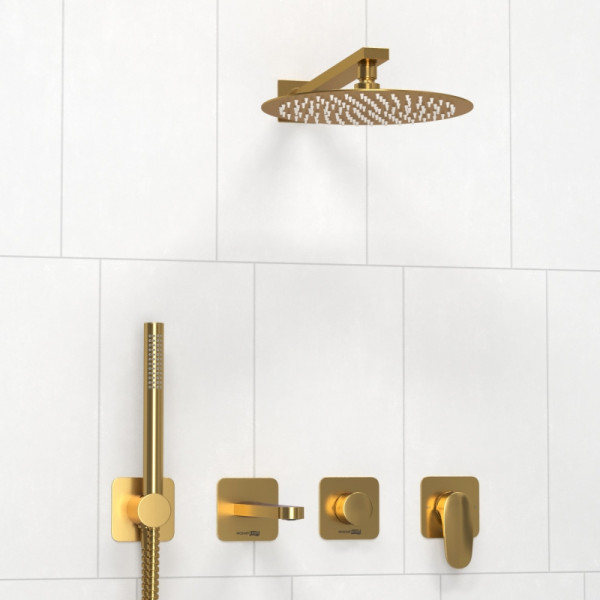 Смеситель для ванны и душа встраиваемый с верхней душевой насадкой, лейкой WasserKRAFT матовое золото (A3651.283.284.180.259.285.194.286) Смеситель для ванны и душа встраиваемый с верхней душевой насадкой, лейкой WasserKRAFT матовое золото (A3651.283.284.180.259.285.194.286)