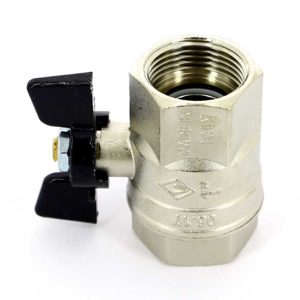 Кран Bugatti 1" ВВ шаровый New Jersey 912 (черная бабочка) (09120006)