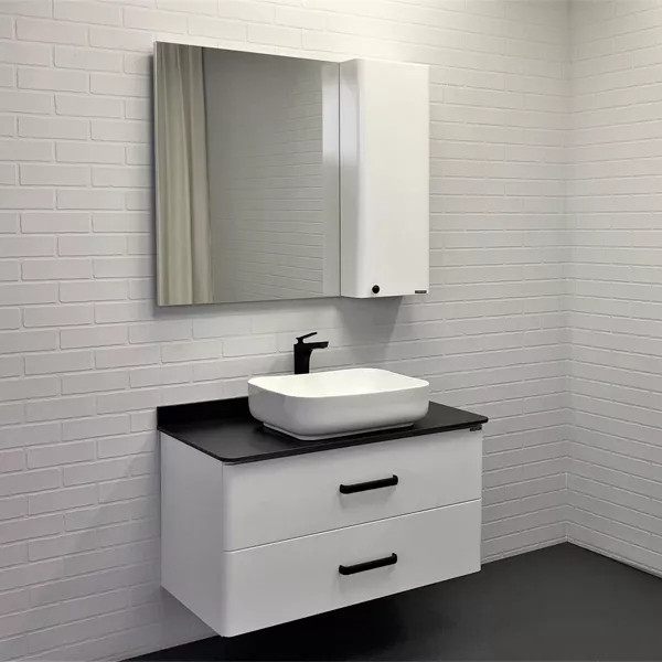 Тумба подвесная с раковиной Comforty Амстердам 950x500x645 белый глянцевый/черный матовый (00-00005494) Тумба подвесная с раковиной Comforty Амстердам 950x500x645 белый глянцевый/черный матовый (00-00005494)