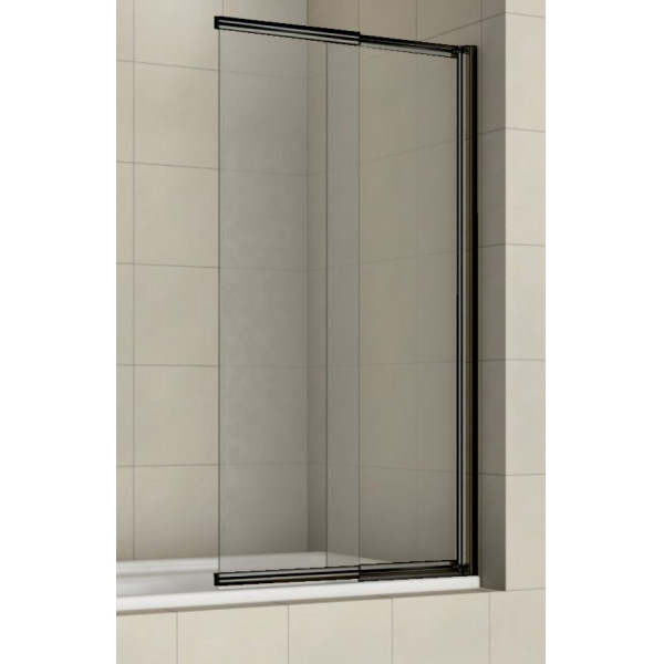 Душевая шторка для ванны Azario Merrit 100x140 стекло прозрачное, профиль черный (AZ-NF6122 100 BLACK)