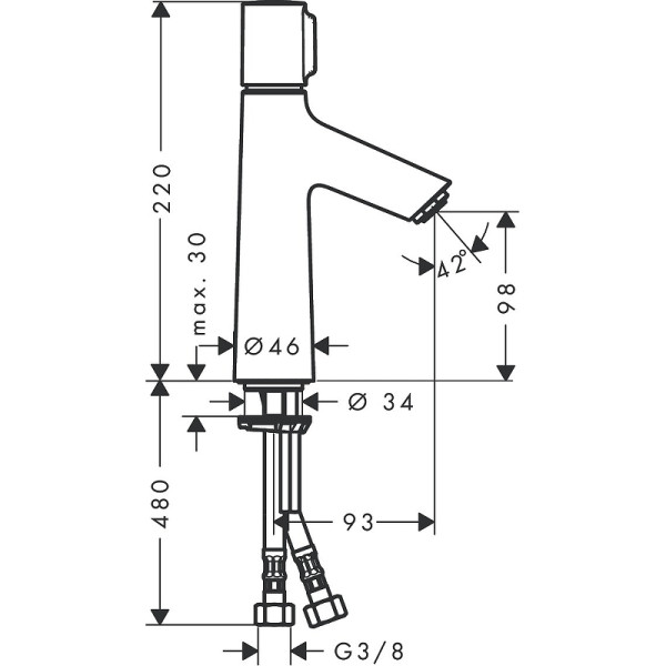 Смеситель для раковины Hansgrohe Talis Select S 100 хром (72043000)