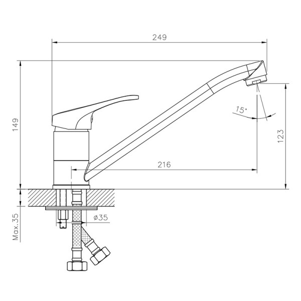 Смеситель для кухни Decoroom DR21 хром (DR21018)