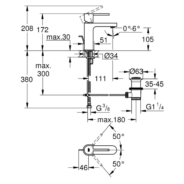 Смеситель для раковины Grohe Plus хром (32612003) Смеситель для раковины Grohe Plus хром (32612003)