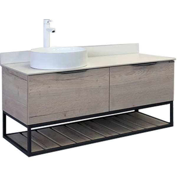 Тумба подвесная Comforty Порто 1200x520x645 дуб дымчатый/белый (00-00008905)