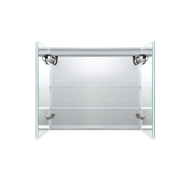 Шкаф зеркальный алюминиевый Aquatek с подсветкой 800x700x133 антизапотевание, петли BLUM (AQ7803B-MLC)