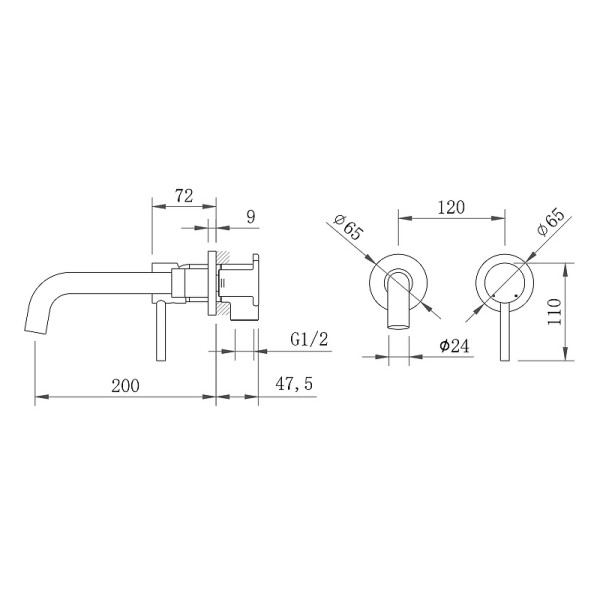 Смеситель для раковины Berges Ventas R скрытого монтажа, раздельный хром (76011) Смеситель для раковины Berges Ventas R скрытого монтажа, раздельный хром (76011)